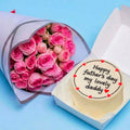 Father's day cake 3 with pink roses