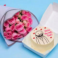 Father's day cake 2 with pink roses