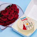 Father's day cake with red roses